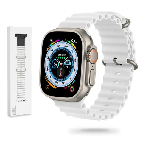 GUMOWA OPASKA APPLE WATCH (44 / 45 / 46 / 49 MM) BIAŁY