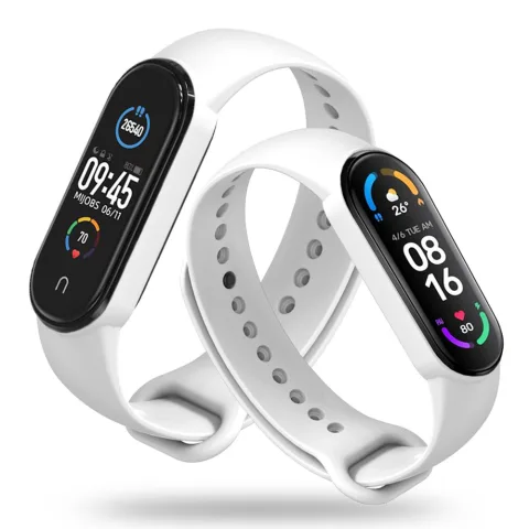 GUMOWA OPASKA XIAOMI MI BAND 5 / 6 / 6 NFC / 7 / 7 NFC BIAŁY
