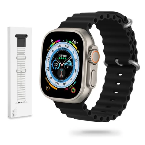 GUMOWA OPASKA APPLE WATCH (44 / 45 / 46 / 49 MM) CZARNY