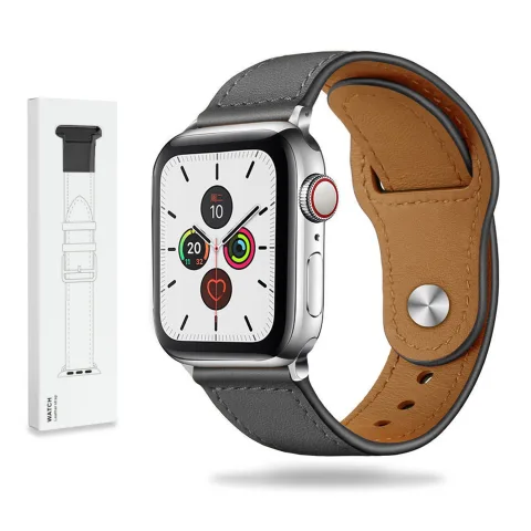 SKÓRZANY PASEK APPLE WATCH ( 40 / 41 / 42 MM ) SZARY