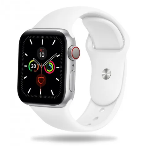 SILIKONOWA OPASKA DO APPLE WATCH 4 / 5 / 6 / 7 / 8 / 9 / 10 / SE / ULTRA / ULTRA 2 ( 42 / 44 / 45 / 46 / 49 MM), BIAŁA