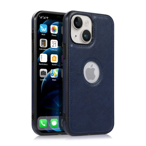ETUI Z EKOSKÓRY OBUDOWA IPHONE 15 CIEMNO NIEBIESKIE