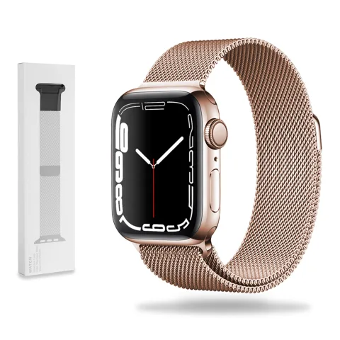 METALOWA BRANSOLETKA OPASKA APPLE WATCH ( 38 / 40 / 41 / 42 MM ) RÓŻOWE ZŁOTO