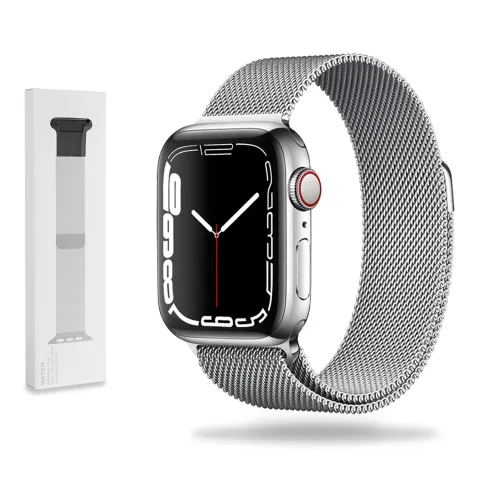 METALOWA BRANSOLETKA OPASKA APPLE WATCH ( 38 / 40 / 41 / 42 MM ) SREBRNA