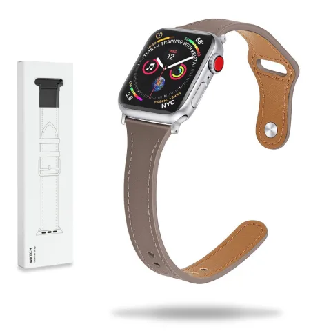 DAMSKI PASEK ZE SKÓRY APPLE WATCH ( 38 / 40 / 41 / 42 MM )  JASNY BRĄZ