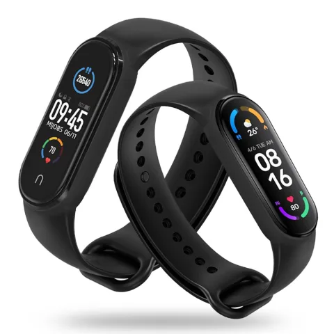 GUMOWA OPASKA XIAOMI MI BAND 5 / 6 / 6 NFC / 7 / 7 NFC CZARNY
