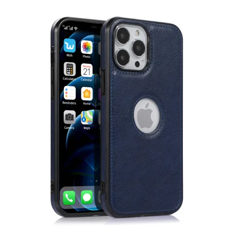 ETUI Z EKOSKÓRY OBUDOWA IPHONE 14 PRO CIEMNO NIEBIESKIE