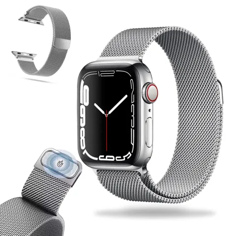 METALOWA MAGNETYCZNA BRANSOLETKA MILANESE NA APPLE WATCH (38/40/41/42 MM) SREBRNA