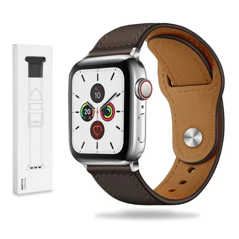 SKÓRZANY PASEK APPLE WATCH ( 40 / 41 / 42 MM ) CIEMNY BRĄZ