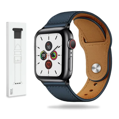 SKÓRZANY PASEK APPLE WATCH ( 40 / 41 / 42 MM ) NIEBIESKI
