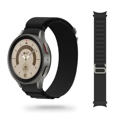 MATERIAŁOWA OPASKA GALAXY WATCH 4 / 5 / CLASSIC / 5 PRO / 6 / 6 CLASSIC / 7 CZARNA