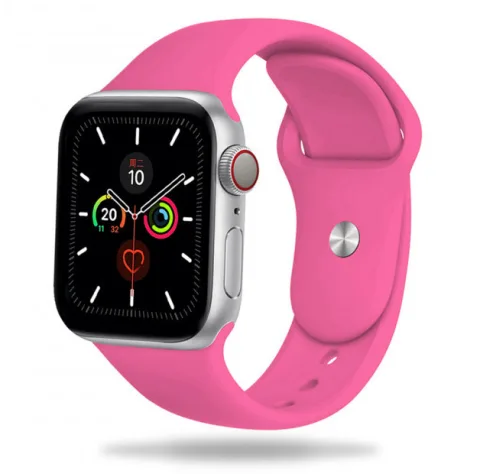 SILIKONOWA OPASKA DO APPLE WATCH 4 / 5 / 6 / 7 / 8 / 9 / 10 / SE ( 38 / 40 / 41 / 42 MM ), RÓŻOWA