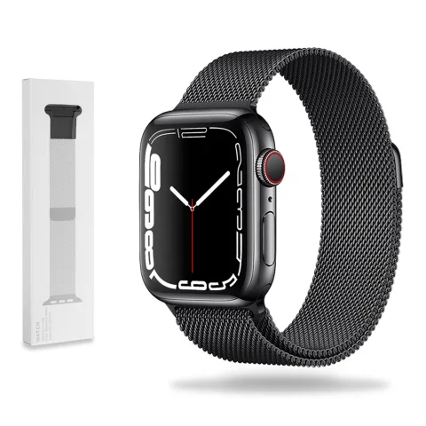 METALOWA BRANSOLETKA OPASKA APPLE WATCH (44 / 45 / 46 / 49 MM ) CZARNA