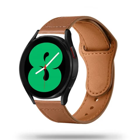 SKÓRZANA BRANSOLETA SAMSUNG GALAXY WATCH 4 / 5 / CLASSIC / 5 PRO / 6 / 6 CLASSIC / 7 JASNY BRĄZ