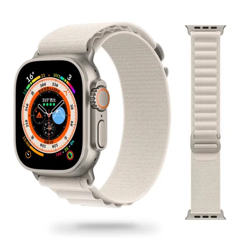 MATERIAŁOWY PASEK APPLE WATCH ( 38 / 40 / 41 / 42 MM ) BIAŁY