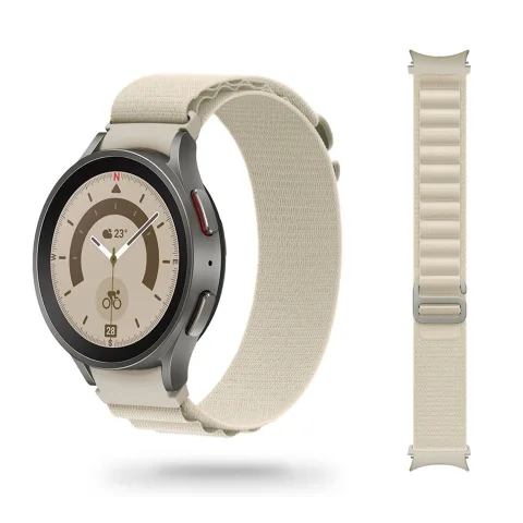 MATERIAŁOWA OPASKA GALAXY WATCH 4 / 5 / CLASSIC / 5 PRO / 6 / 6 CLASSIC / 7 KREMOWA