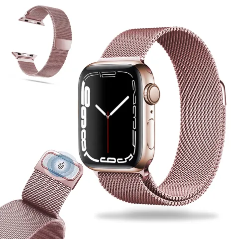 METALOWA MAGNETYCZNA BRANSOLETKA MILANESE NA APPLE WATCH (38/40/41/42 MM) RÓŻOWA