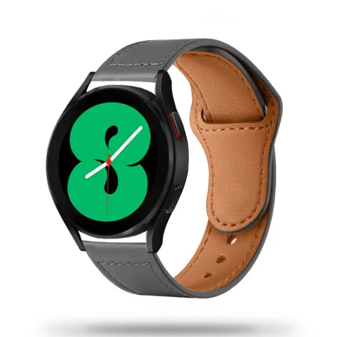SKÓRZANA BRANSOLETA SAMSUNG GALAXY WATCH 4 / 5 / CLASSIC / 5 PRO / 6 / 6 CLASSIC / 7 SZARA
