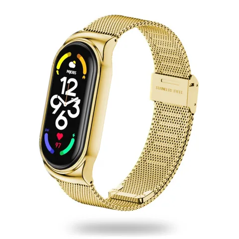 METALOWA WYMIENNA BRANSOLETKA OPASKA DO XIAOMI MI BAND 7 / 7 NFC ZŁOTA