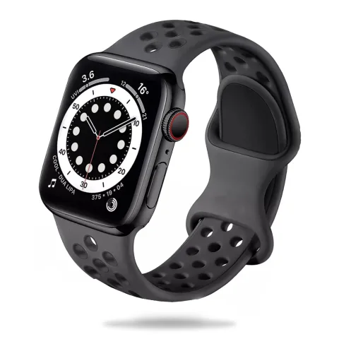 SPORTOWA GUMOWA OPASKA APPLE WATCH ( 38 / 40 / 41 / 42 MM ) CIEMNOSZARO CZARNA