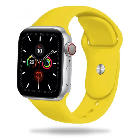 SILIKONOWA OPASKA DO APPLE WATCH 4 / 5 / 6 / 7 / 8 / 9 / 10 / SE / ULTRA / ULTRA 2 ( 42 / 44 / 45 / 46 / 49 MM ), ŻÓŁTA