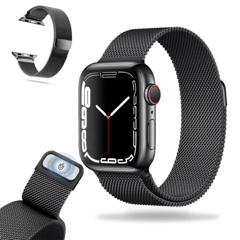 METALOWA MAGNETYCZNA BRANSOLETKA MILANESE NA APPLE WATCH (38/40/41/42 MM) CZARNA