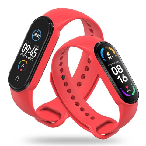 GUMOWA OPASKA XIAOMI MI BAND 5 / 6 / 6 NFC / 7 / 7 NFC CZERWONY