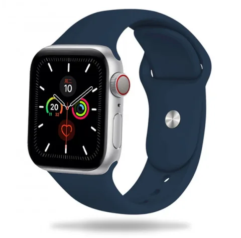 SILIKONOWA OPASKA DO APPLE WATCH 4 / 5 / 6 / 7 / 8 / 9 / 10 / SE ( 38 / 40 / 41 / 42 MM ), GRANATOWA