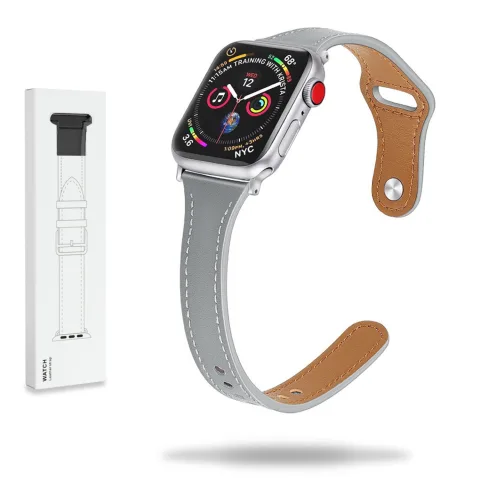 DAMSKI PASEK ZE SKÓRY APPLE WATCH ( 38 / 40 / 41 / 42 MM ) SZARY