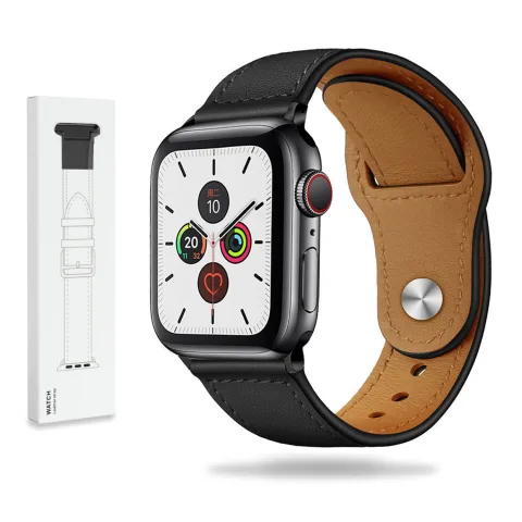 SKÓRZANY PASEK APPLE WATCH ( 44 / 45 / 46 / 49 MM ) CZARNY
