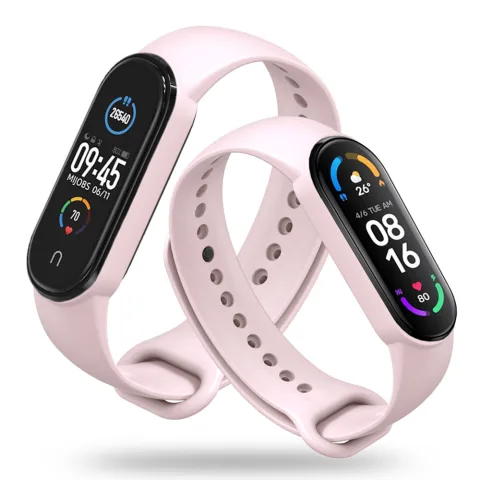 GUMOWA OPASKA XIAOMI MI BAND 5 / 6 / 6 NFC / 7 / 7 NFC RÓŻOWA