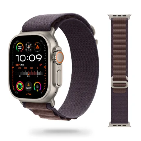 MATERIAŁOWY PASEK APPLE WATCH ( 38 / 40 / 41 / 42 MM ) ŚLIWKOWY