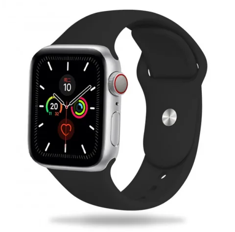 SILIKONOWA OPASKA DO APPLE WATCH 4 / 5 / 6 / 7 / 8 / 9 / 10 / SE ( 38 / 40 / 41 / 42 MM ), CZARNY