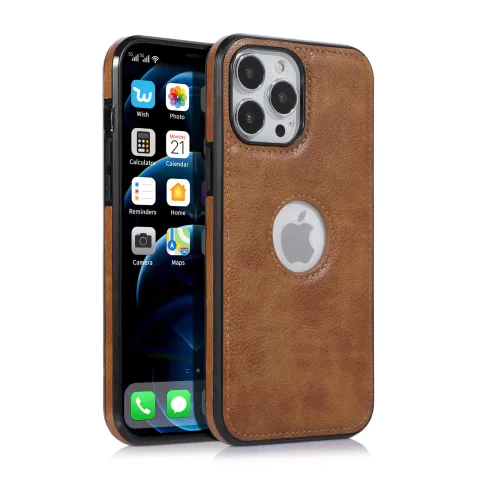 ETUI Z EKOSKÓRY OBUDOWA IPHONE 14 PRO BRĄZOWE