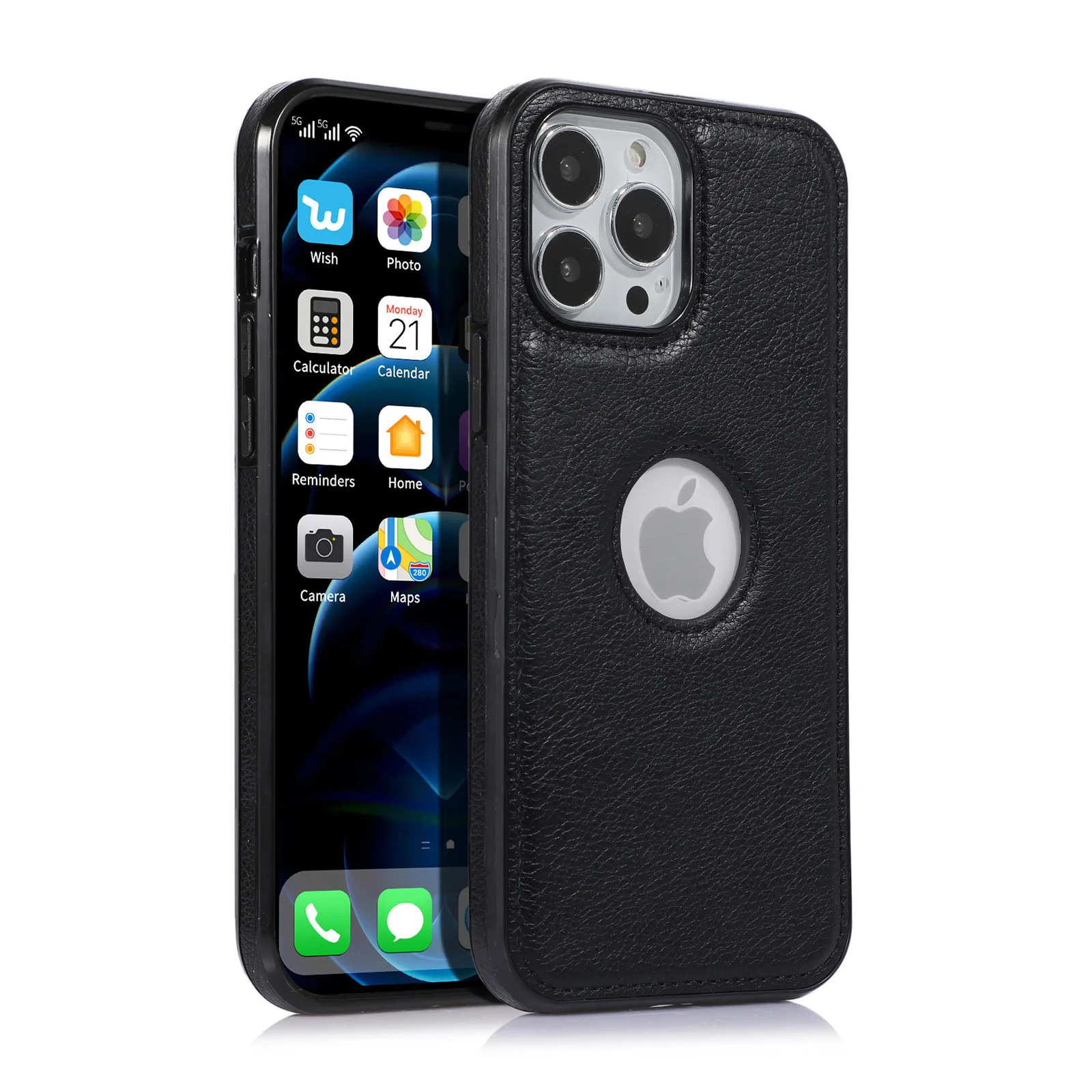 ETUI Z EKOSKÓRY OBUDOWA IPHONE 15 PRO CZARNE