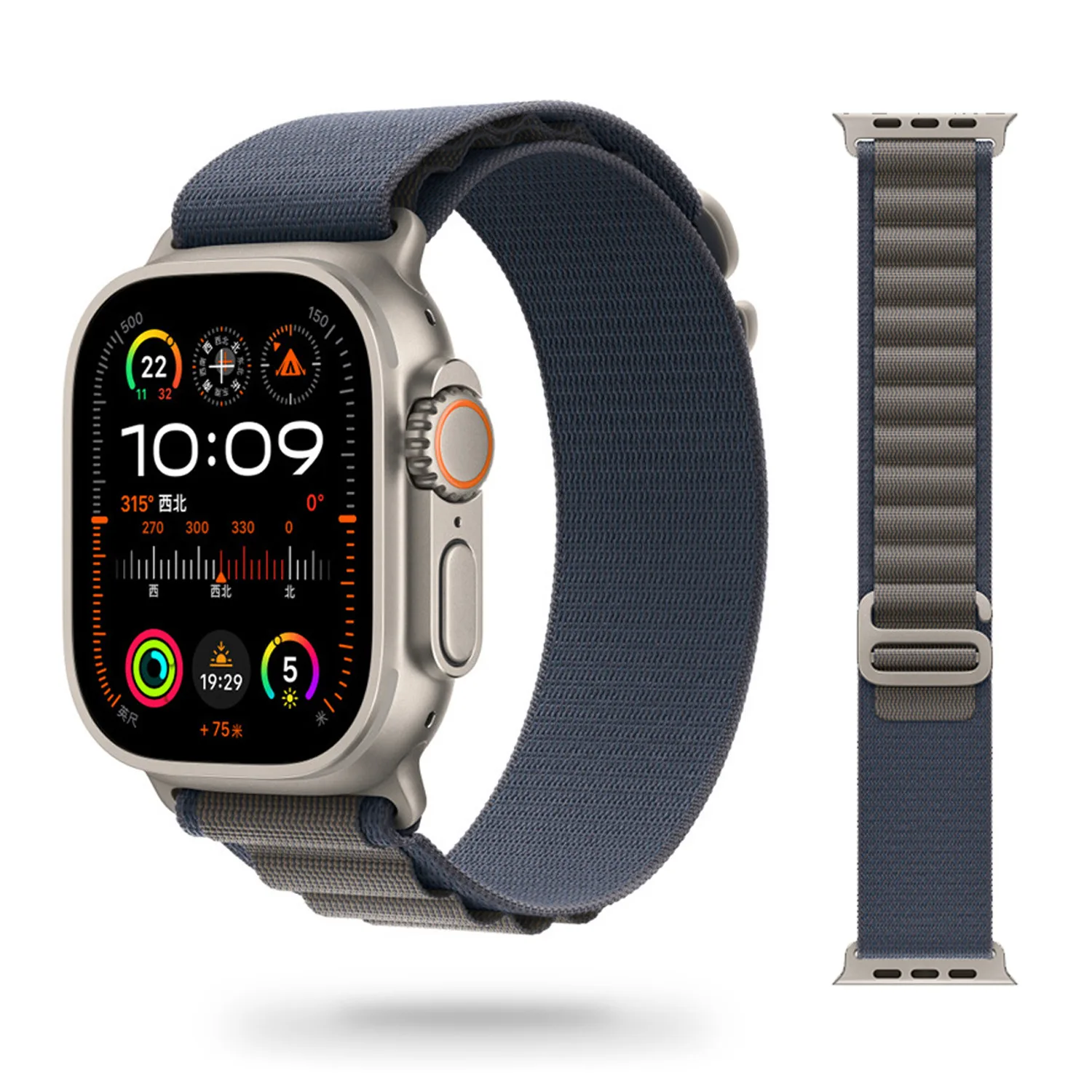 MATERIAŁOWY PASEK APPLE WATCH ( 42 / 44 / 45 / 46 / 49 MM ) NIEBIESKI