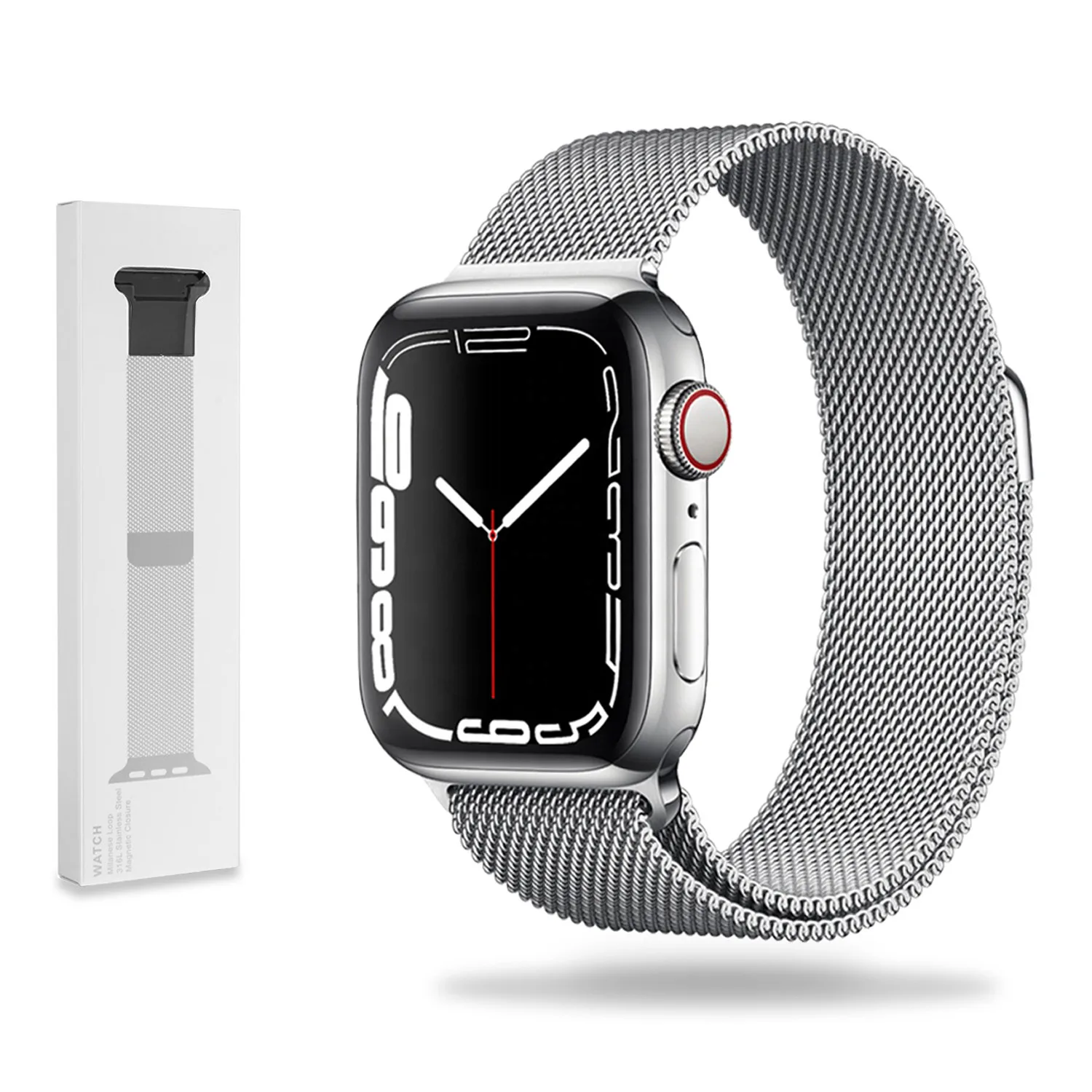 METALOWA BRANSOLETKA OPASKA APPLE WATCH ( 38 / 40 / 41 / 42 MM ) SREBRNA