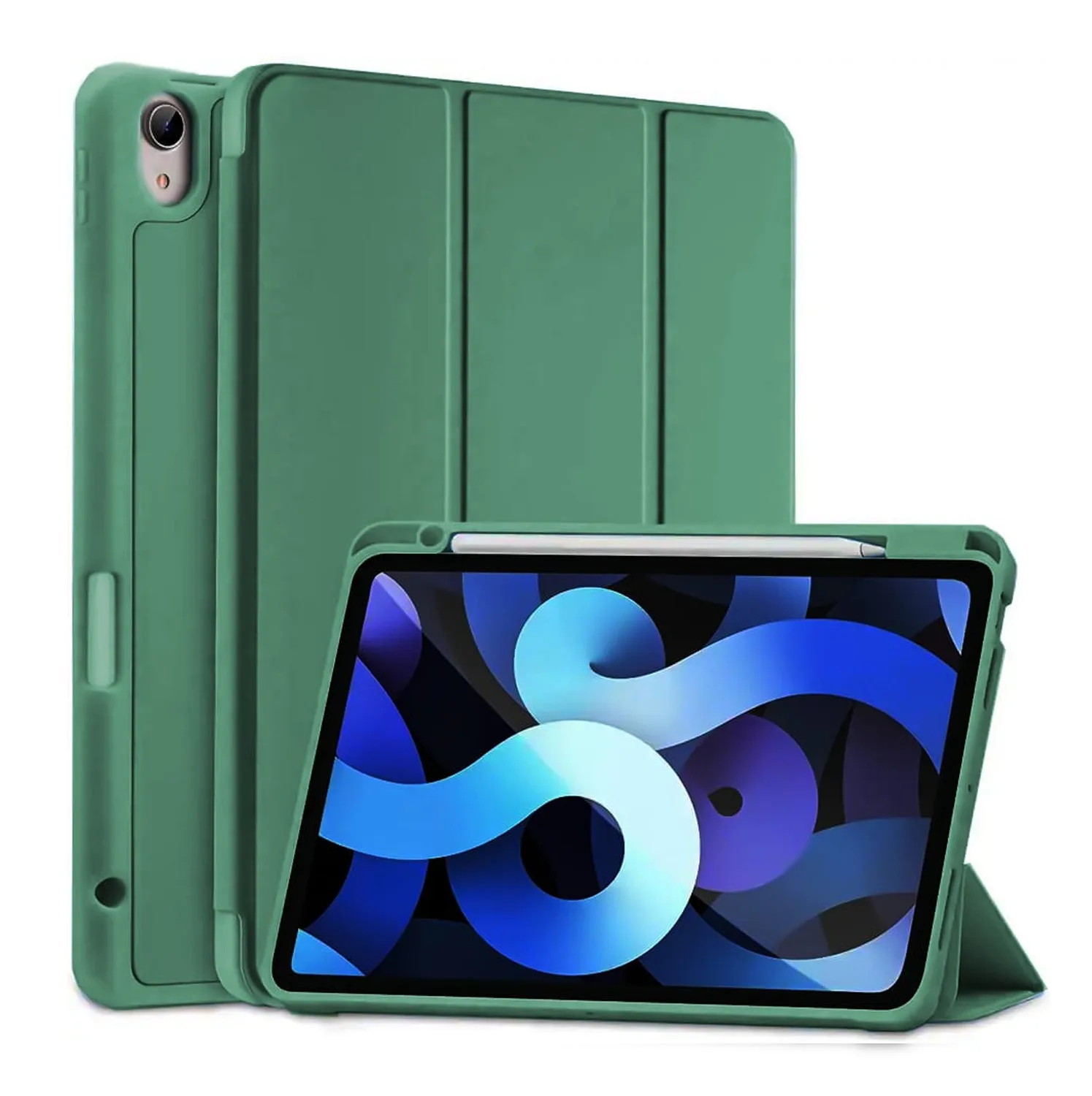 ETUI OBUDOWA Z MIEJSCEM NA RYSIK IPAD AIR 4 2020 / AIR 5 2022 CIEMNOZIELONY