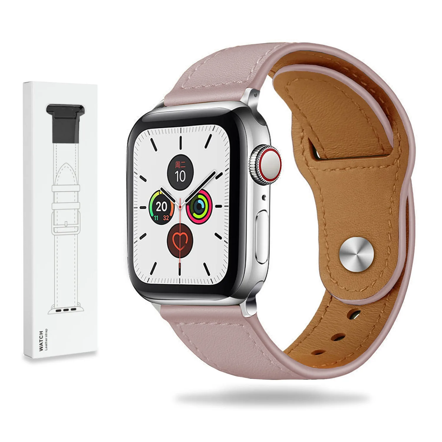 SKÓRZANY PASEK APPLE WATCH ( 38 / 40 / 41 / 42 MM ) RÓŻOWY