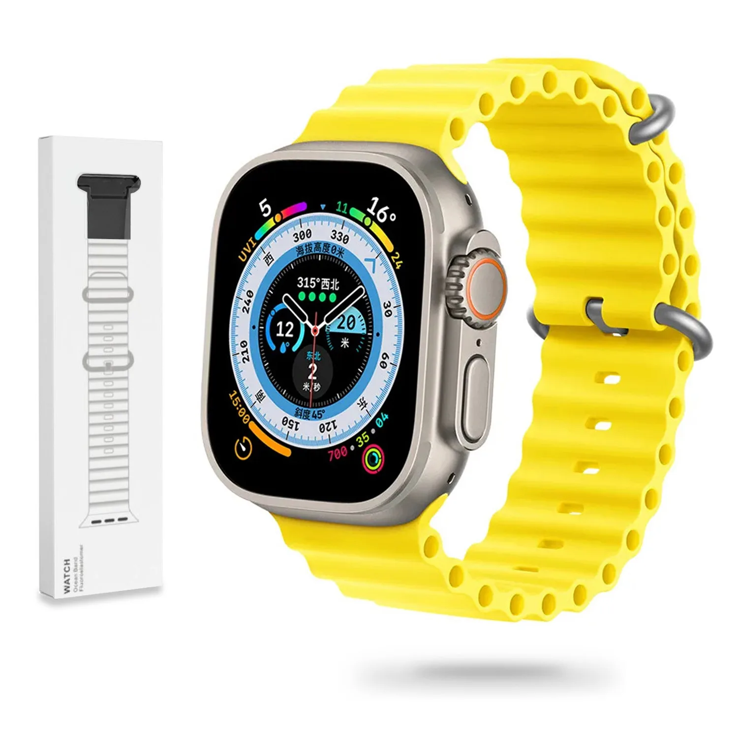 GUMOWA OPASKA APPLE WATCH (44 / 45 / 46 / 49 MM) ŻÓŁTY