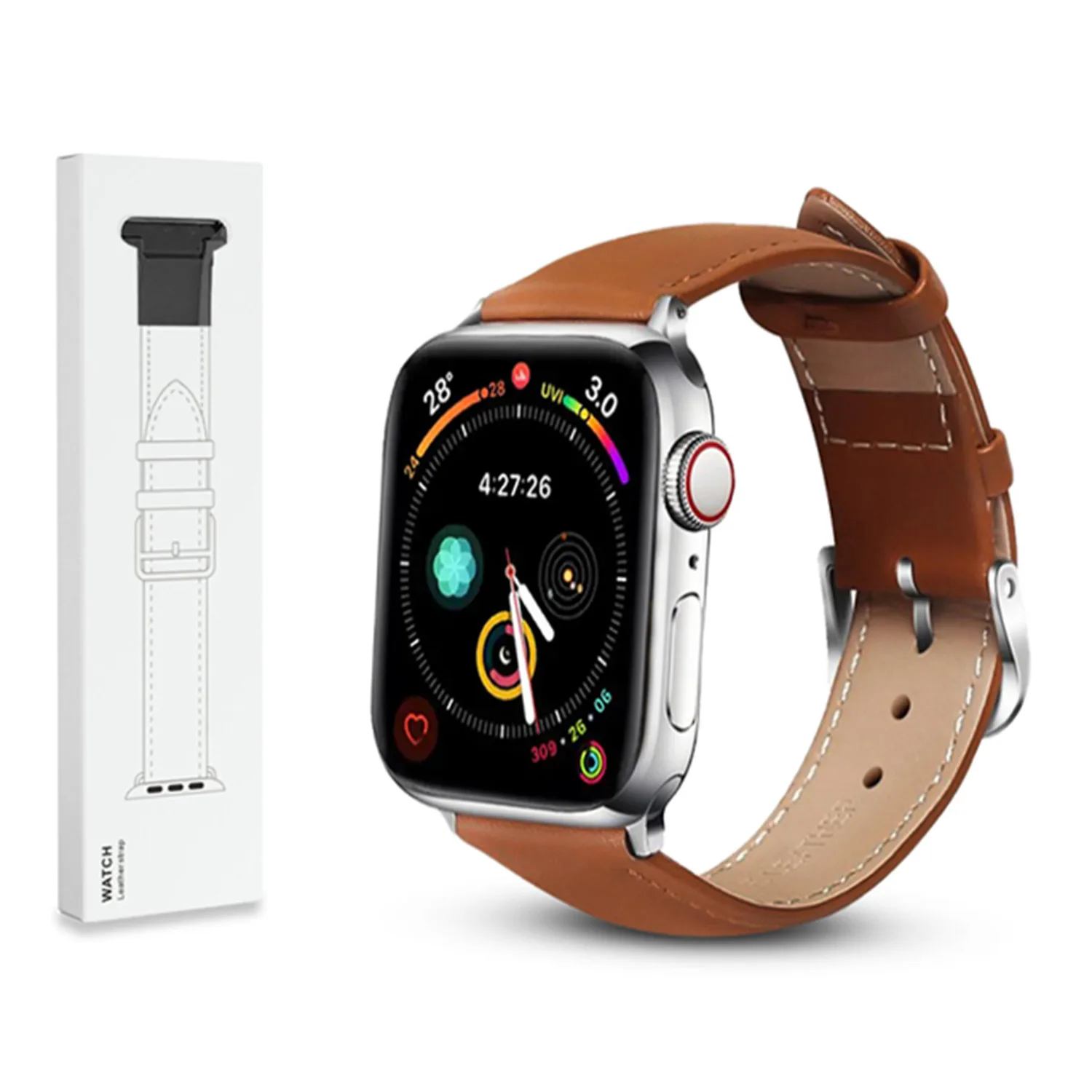 BRANSOLETA Z MIĘKKIEJ SKÓRY NATURALNEJ APPLE WATCH (38/40/41/42MM) BRĄZOWA