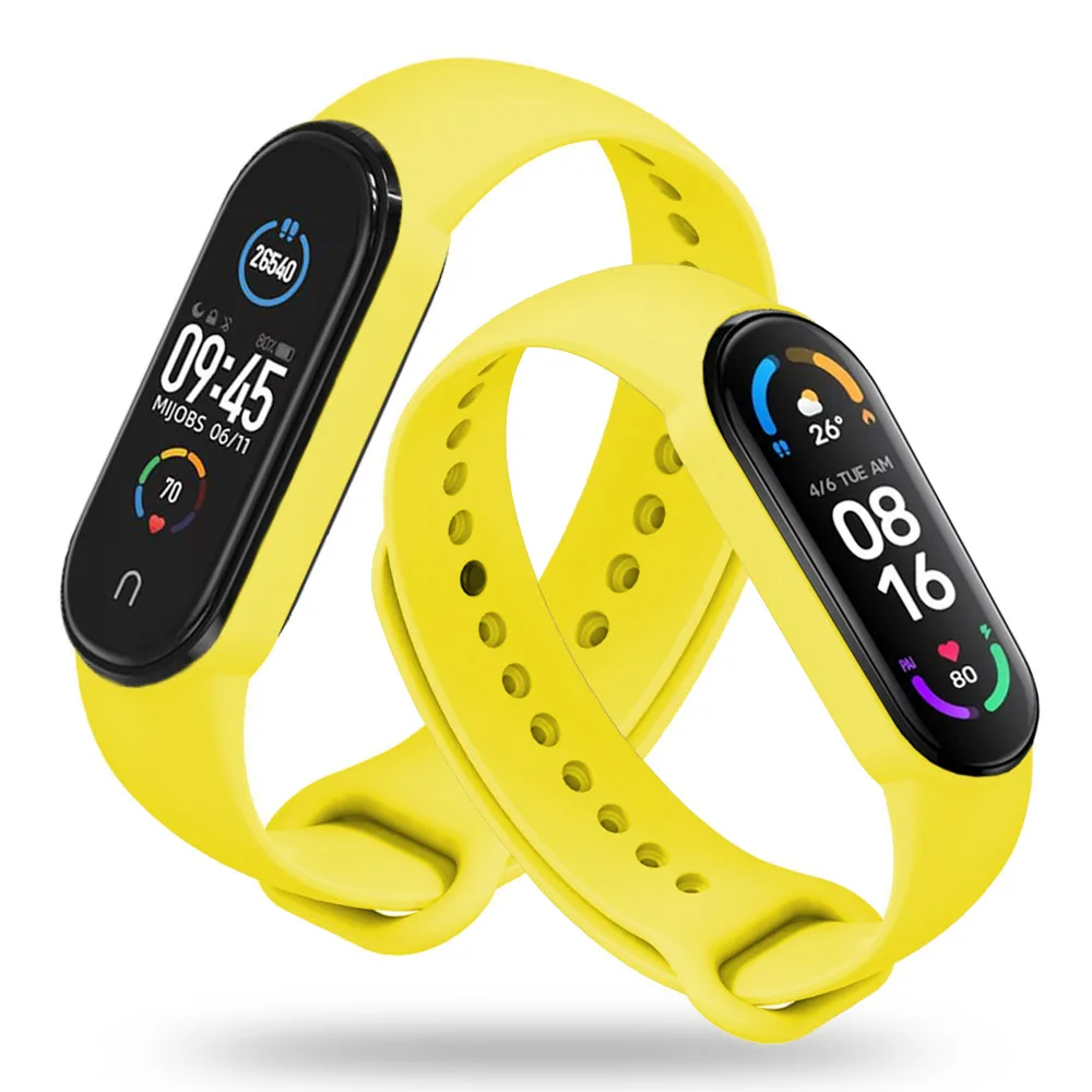 GUMOWA OPASKA XIAOMI MI BAND 5 / 6 / 6 NFC / 7 / 7 NFC ŻÓŁTY
