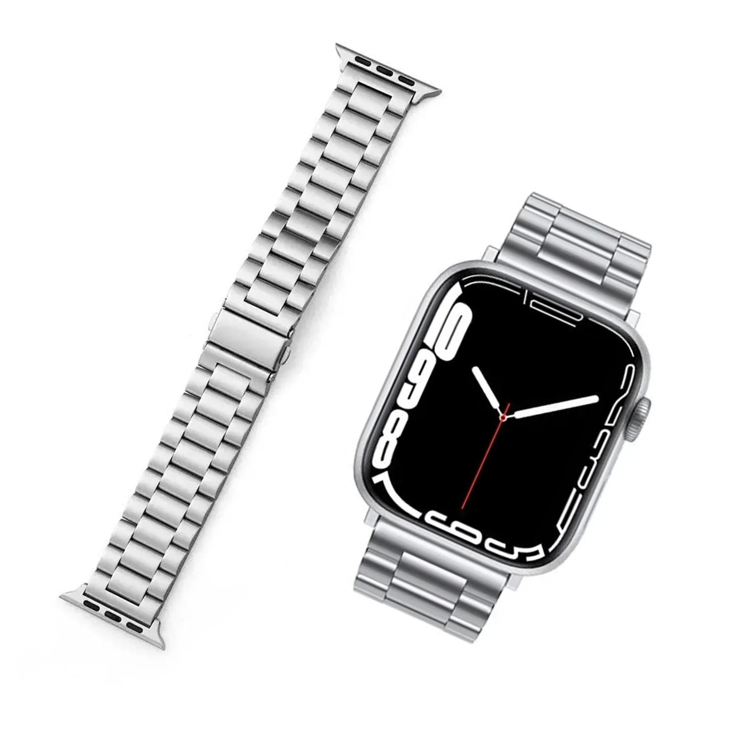 STALOWA BRANSOLETA APPLE WATCH 42/44/45/46/49MM SREBRNA