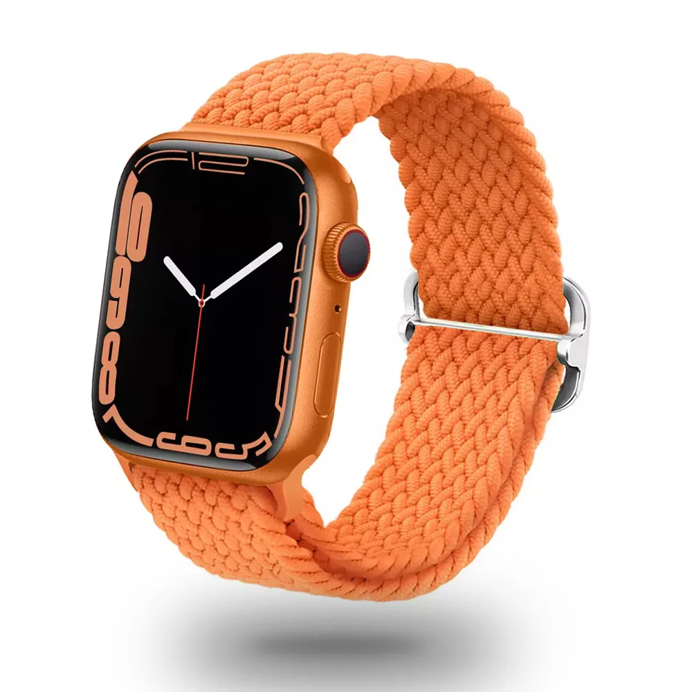 WYMIENNA PLECIONA OPASKA APPLE WATCH ( 38 / 40 / 41 MM ) POMARAŃCZOWA