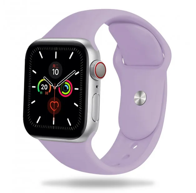 SILIKONOWA OPASKA DO APPLE WATCH 4 / 5 / 6 / 7 / 8 / 9 / 10 / SE ( 38 / 40 / 41 / 42 MM ), FIOLETOWA