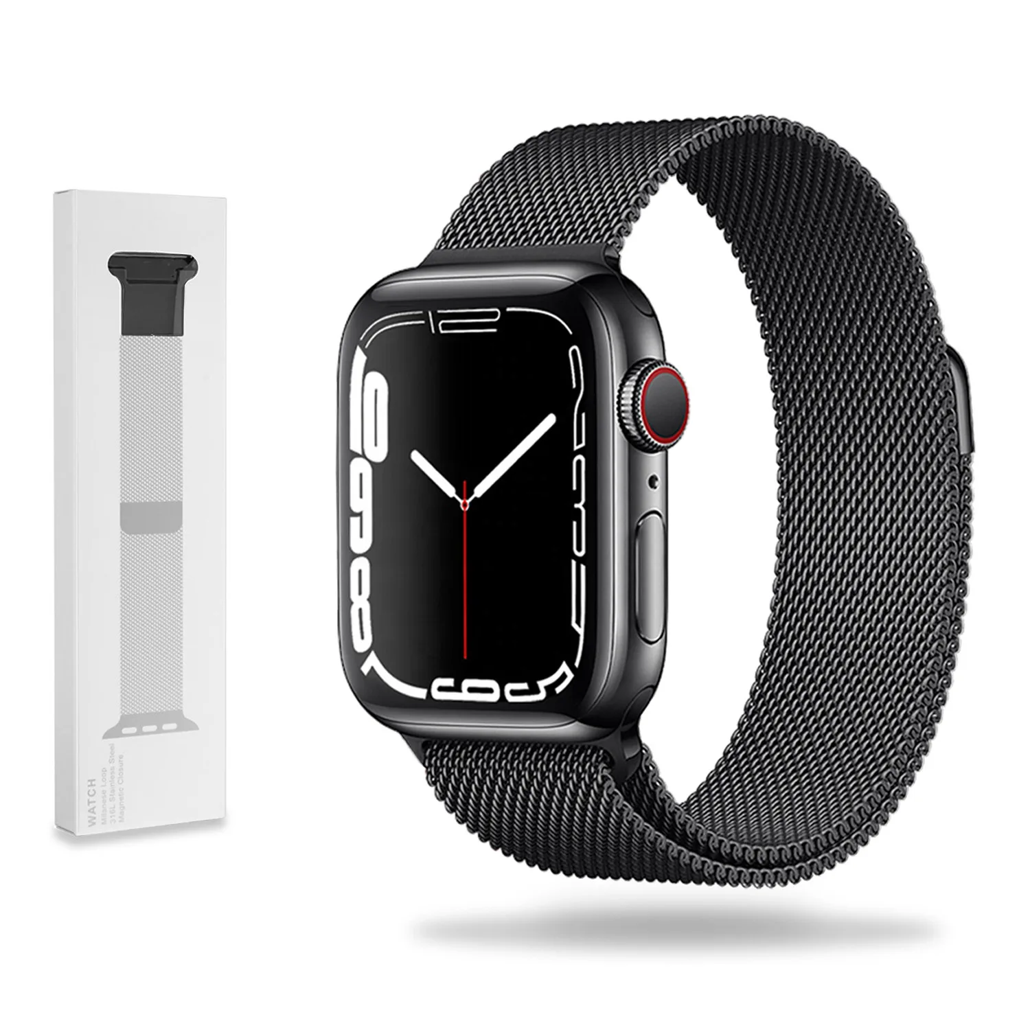 METALOWA BRANSOLETKA OPASKA APPLE WATCH (44 / 45 / 46 / 49 MM ) CZARNA