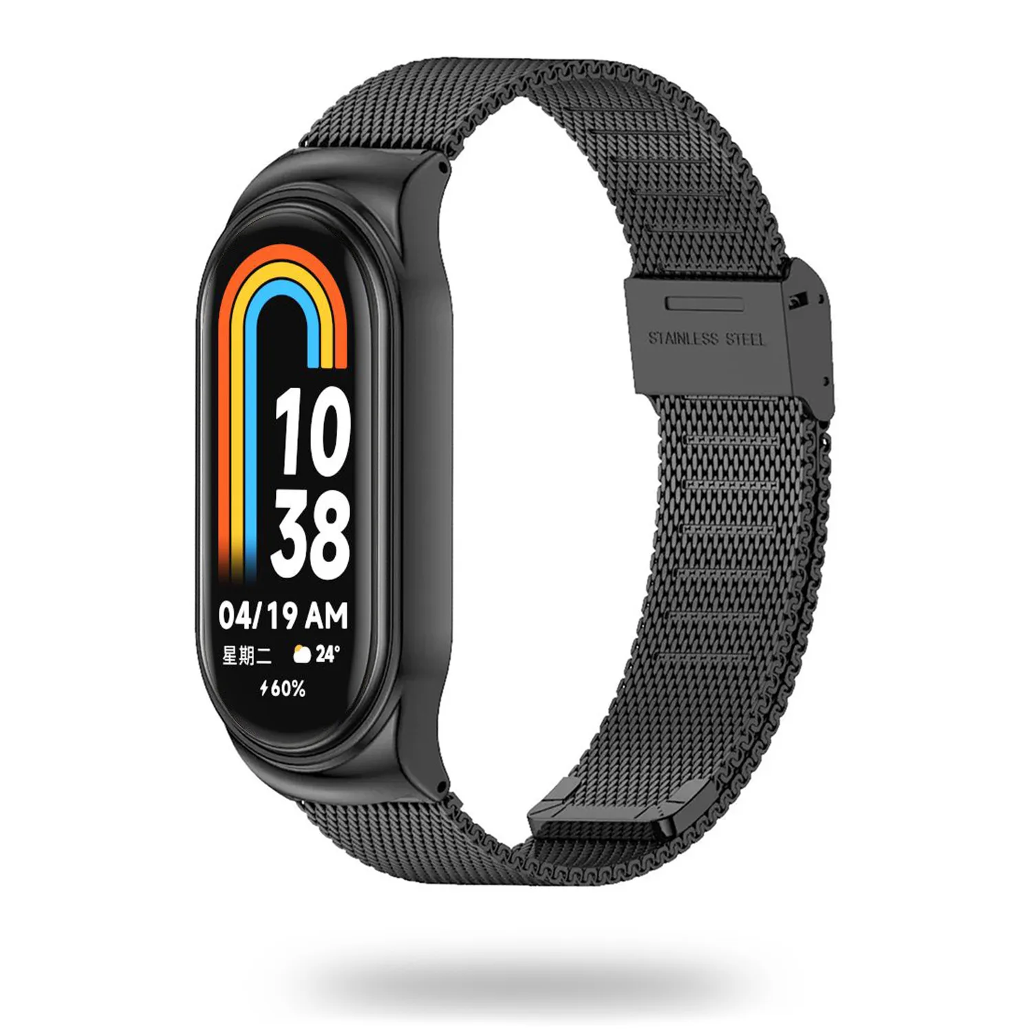 METALOWA BRANSOLETKA DO XIAOMI MI BAND 8 / 8 NFC CZARNA