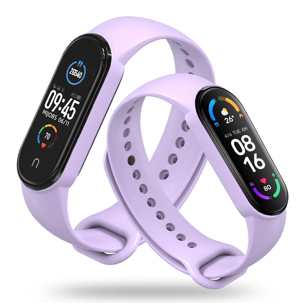 GUMOWA OPASKA XIAOMI MI BAND 5 / 6 / 6 NFC / 7 / 7 NFC FIOLETOWA