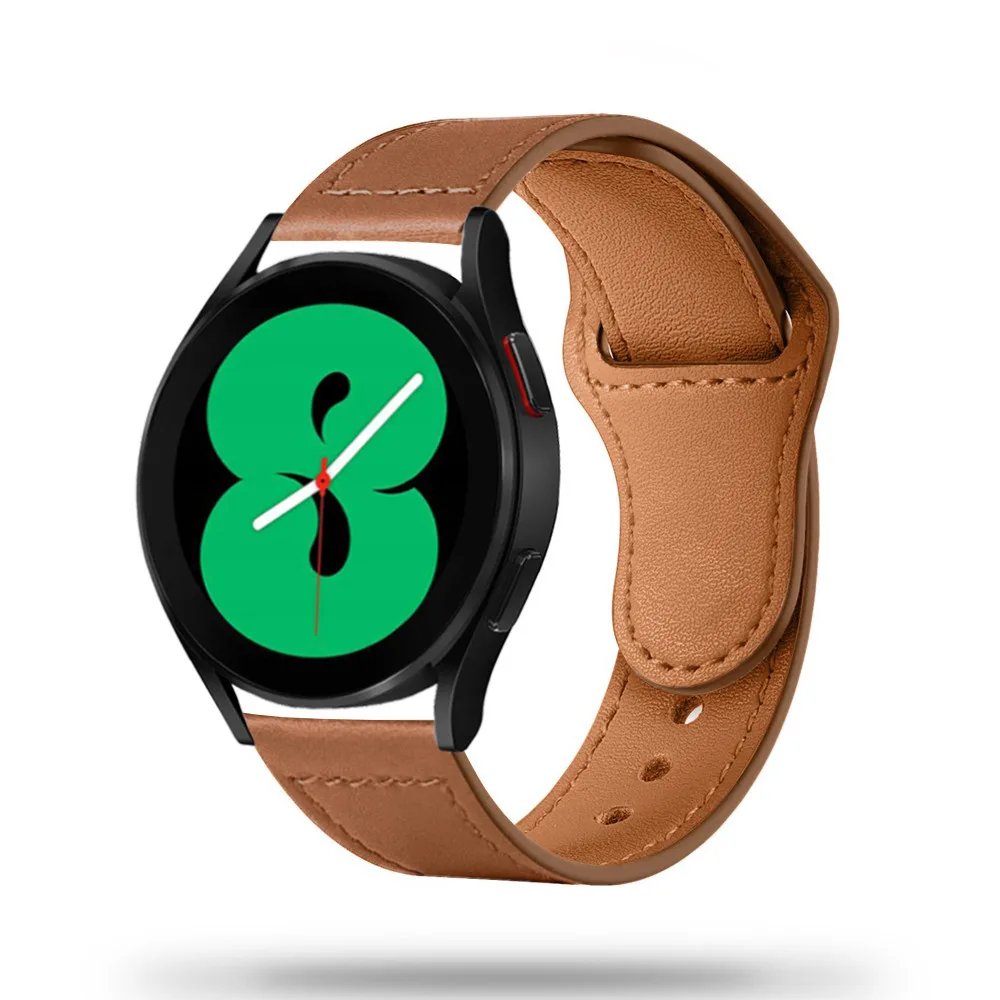 SKÓRZANA BRANSOLETA SAMSUNG GALAXY WATCH 4 / 5 / CLASSIC / 5 PRO / 6 / 6 CLASSIC / 7 JASNY BRĄZ