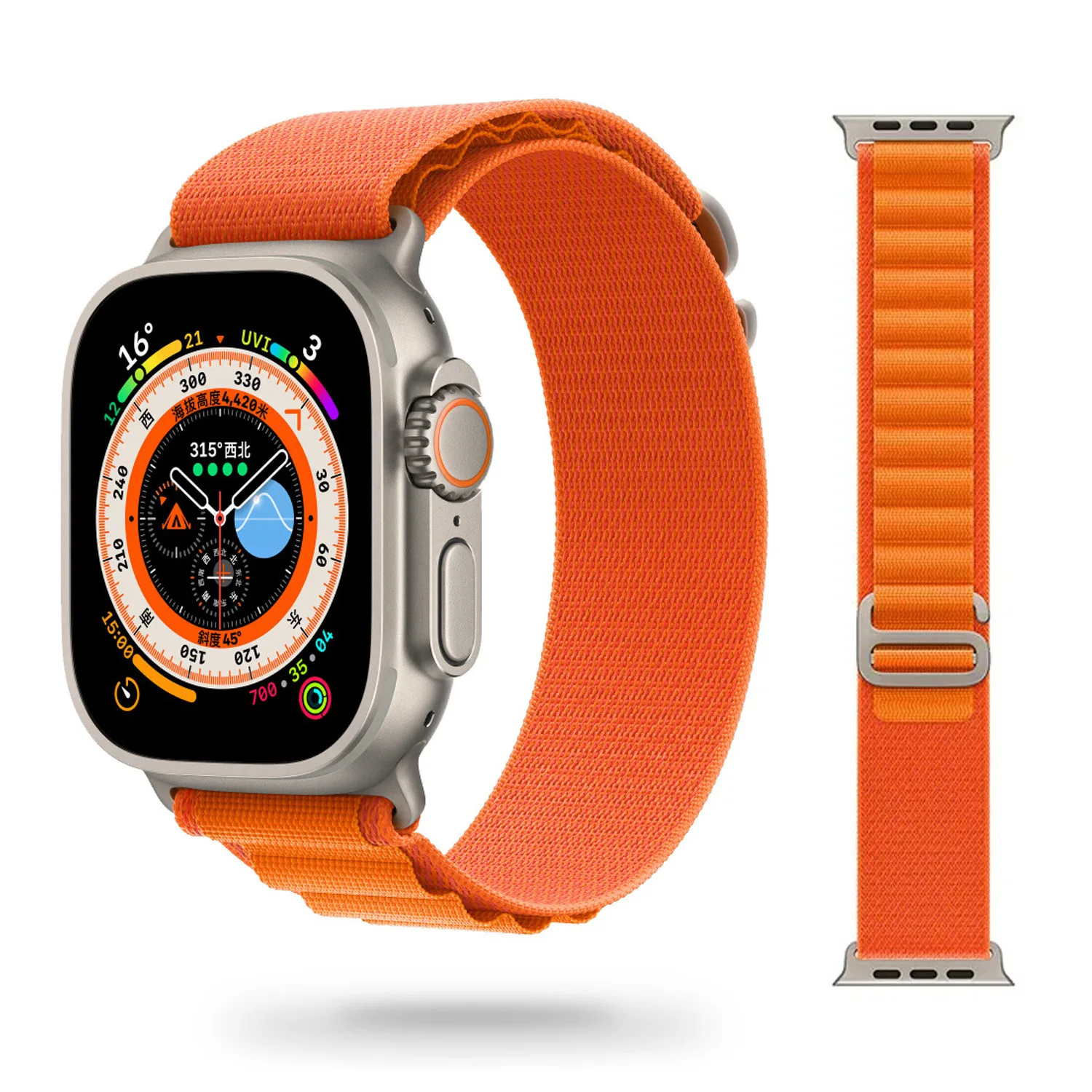 MATERIAŁOWY PASEK APPLE WATCH ( 38 / 40 / 41 / 42 MM) POMARAŃCZOWY